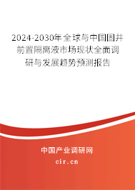 2024-2030年全球與中國固井前置隔離液市場現(xiàn)狀全面調研與發(fā)展趨勢預測報告 2024-2030年全球與中國固井前置隔離液市場現(xiàn)狀全面調研與發(fā)展趨勢預測報告