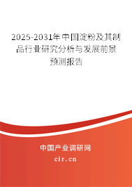 2025-2031年中國淀粉及其制品行業(yè)研究分析與發(fā)展前景預(yù)測報告