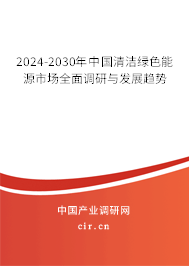 2024-2030年中國清潔綠色能源市場全面調(diào)研與發(fā)展趨勢 2024-2030年中國清潔綠色能源市場全面調(diào)研與發(fā)展趨勢