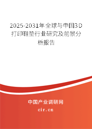 2025-2031年全球與中國(guó)3D打印鞋墊行業(yè)研究及前景分析報(bào)告 2025-2031年全球與中國(guó)3D打印鞋墊行業(yè)研究及前景分析報(bào)告