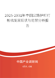 2025-2031年中國公路護(hù)欄打樁機(jī)發(fā)展現(xiàn)狀與前景分析報告