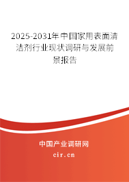 2025-2031年中國家用表面清潔劑行業(yè)現(xiàn)狀調(diào)研與發(fā)展前景報告