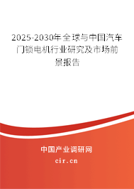 2025-2030年全球與中國汽車門鎖電機(jī)行業(yè)研究及市場前景報告 2025-2030年全球與中國汽車門鎖電機(jī)行業(yè)研究及市場前景報告