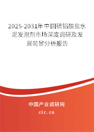 2025-2031年中國(guó)硫鋁酸鹽水泥發(fā)泡劑市場(chǎng)深度調(diào)研及發(fā)展前景分析報(bào)告