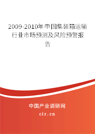2009-2010年中國集裝箱運輸行業(yè)市場預測及風險預警報告