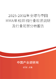 2025-2031年全球與中國MMA單相焊機(jī)行業(yè)現(xiàn)狀調(diào)研及行業(yè)前景分析報告