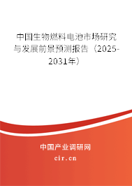 中國生物燃料電池市場研究與發(fā)展前景預測報告（2025-2031年）