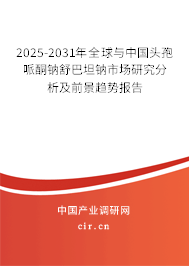 2025-2031年全球與中國頭孢哌酮鈉舒巴坦鈉市場研究分析及前景趨勢報告 2025-2031年全球與中國頭孢哌酮鈉舒巴坦鈉市場研究分析及前景趨勢報告