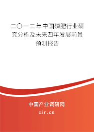 二〇一二年中國磷肥行業(yè)研究分析及未來四年發(fā)展前景預(yù)測報告 二〇一二年中國磷肥行業(yè)研究分析及未來四年發(fā)展前景預(yù)測報告