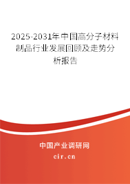 2025-2031年中國高分子材料制品行業(yè)發(fā)展回顧及走勢分析報告 2025-2031年中國高分子材料制品行業(yè)發(fā)展回顧及走勢分析報告