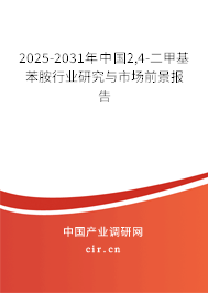 2025-2031年中國2,4-二甲基苯胺行業(yè)研究與市場前景報(bào)告 2025-2031年中國2,4-二甲基苯胺行業(yè)研究與市場前景報(bào)告