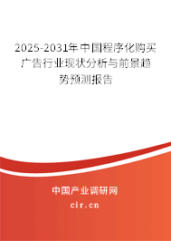 2025-2031年中國程序化購買廣告行業(yè)現(xiàn)狀分析與前景趨勢預(yù)測報告 2025-2031年中國程序化購買廣告行業(yè)現(xiàn)狀分析與前景趨勢預(yù)測報告