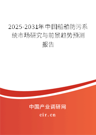 2025-2031年中國(guó)船舶防污系統(tǒng)市場(chǎng)研究與前景趨勢(shì)預(yù)測(cè)報(bào)告