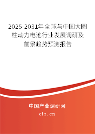 2025-2031年全球與中國大圓柱動力電池行業(yè)發(fā)展調(diào)研及前景趨勢預測報告 2025-2031年全球與中國大圓柱動力電池行業(yè)發(fā)展調(diào)研及前景趨勢預測報告