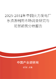 2025-2031年中國(guó)火力發(fā)電廠水資源利用市場(chǎng)調(diào)查研究與前景趨勢(shì)分析報(bào)告 2025-2031年中國(guó)火力發(fā)電廠水資源利用市場(chǎng)調(diào)查研究與前景趨勢(shì)分析報(bào)告