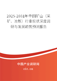 2025-2031年中國礦山（采礦、冶煉）行業(yè)現(xiàn)狀深度調(diào)研與發(fā)展趨勢預(yù)測報告