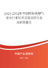 2025-2031年中國垃圾填埋氣發(fā)電行業(yè)現(xiàn)狀深度調(diào)研與發(fā)展趨勢報告 2025-2031年中國垃圾填埋氣發(fā)電行業(yè)現(xiàn)狀深度調(diào)研與發(fā)展趨勢報告