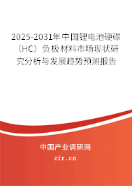 2025-2031年中國鋰電池硬碳（HC）負(fù)極材料市場現(xiàn)狀研究分析與發(fā)展趨勢預(yù)測報(bào)告