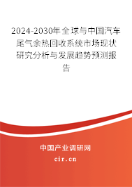 2024-2030年全球與中國汽車尾氣余熱回收系統(tǒng)市場現(xiàn)狀研究分析與發(fā)展趨勢(shì)預(yù)測報(bào)告