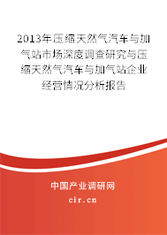 2013年壓縮天然氣汽車與加氣站市場深度調(diào)查研究與壓縮天然氣汽車與加氣站企業(yè)經(jīng)營情況分析報告 2013年壓縮天然氣汽車與加氣站市場深度調(diào)查研究與壓縮天然氣汽車與加氣站企業(yè)經(jīng)營情況分析報告