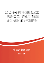 2012-2016年中國輻射加工(輻射工藝)產(chǎn)業(yè)市場前景評估與研究趨向預(yù)測報告 2012-2016年中國輻射加工(輻射工藝)產(chǎn)業(yè)市場前景評估與研究趨向預(yù)測報告