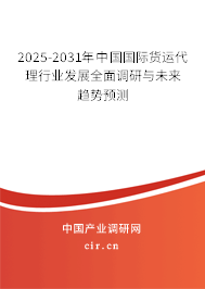 2025-2031年中國國際貨運代理行業(yè)發(fā)展全面調(diào)研與未來趨勢預(yù)測