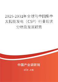 2025-2031年全球與中國集中太陽能發(fā)電(CSP)行業(yè)現(xiàn)狀分析及發(fā)展趨勢 2025-2031年全球與中國集中太陽能發(fā)電(CSP)行業(yè)現(xiàn)狀分析及發(fā)展趨勢