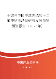 全球與中國甲基丙烯酸十二氟庚酯市場調(diào)研與發(fā)展前景預(yù)測報(bào)告(2025年) 全球與中國甲基丙烯酸十二氟庚酯市場調(diào)研與發(fā)展前景預(yù)測報(bào)告(2025年)