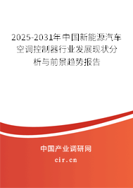 2025-2031年中國新能源汽車空調(diào)控制器行業(yè)發(fā)展現(xiàn)狀分析與前景趨勢報告