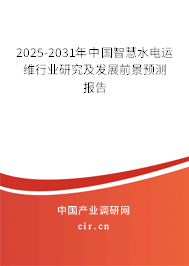2025-2031年中國智慧水電運(yùn)維行業(yè)研究及發(fā)展前景預(yù)測報(bào)告
