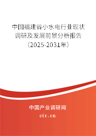中國福建省小水電行業(yè)現(xiàn)狀調(diào)研及發(fā)展前景分析報告(2025-2031年) 中國福建省小水電行業(yè)現(xiàn)狀調(diào)研及發(fā)展前景分析報告(2025-2031年)
