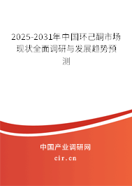 2025-2031年中國環(huán)己酮市場現(xiàn)狀全面調(diào)研與發(fā)展趨勢預(yù)測