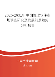 2025-2031年中國管理軟件市場調查研究及發(fā)展前景趨勢分析報告