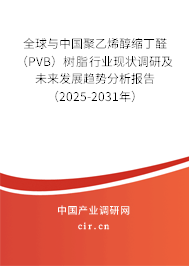 全球與中國聚乙烯醇縮丁醛(PVB)樹脂行業(yè)現(xiàn)狀調(diào)研及未來發(fā)展趨勢分析報告(2025-2031年) 全球與中國聚乙烯醇縮丁醛(PVB)樹脂行業(yè)現(xiàn)狀調(diào)研及未來發(fā)展趨勢分析報告(2025-2031年)