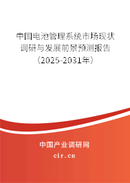 中國(guó)電池管理系統(tǒng)市場(chǎng)現(xiàn)狀調(diào)研與發(fā)展前景預(yù)測(cè)報(bào)告（2025-2031年）