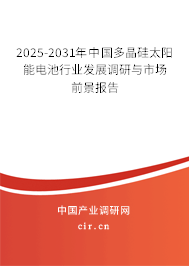 2025-2031年中國多晶硅太陽能電池行業(yè)發(fā)展調(diào)研與市場前景報(bào)告 2025-2031年中國多晶硅太陽能電池行業(yè)發(fā)展調(diào)研與市場前景報(bào)告