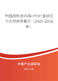 中國改性聚丙烯(PP)行業(yè)研究與前景趨勢報(bào)告(2025-2031年) 中國改性聚丙烯(PP)行業(yè)研究與前景趨勢報(bào)告(2025-2031年)