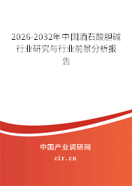 2026-2032年中國酒石酸膽堿行業(yè)研究與行業(yè)前景分析報告