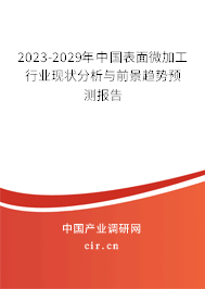 2023-2029年中國表面微加工行業(yè)現(xiàn)狀分析與前景趨勢預(yù)測報告