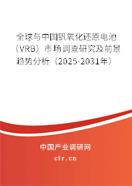 全球與中國釩氧化還原電池(VRB)市場調(diào)查研究及前景趨勢分析(2025-2031年) 全球與中國釩氧化還原電池(VRB)市場調(diào)查研究及前景趨勢分析(2025-2031年)