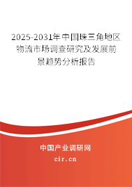 2025-2031年中國珠三角地區(qū)物流市場調查研究及發(fā)展前景趨勢分析報告