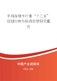手機(jī)存儲(chǔ)卡行業(yè)“十二五”規(guī)劃分析與投資前景研究報(bào)告