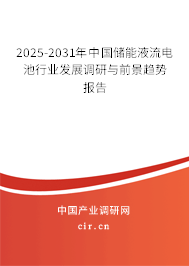 2025-2031年中國(guó)儲(chǔ)能液流電池行業(yè)發(fā)展調(diào)研與前景趨勢(shì)報(bào)告