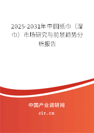 2025-2031年中國紙巾（濕巾）市場研究與前景趨勢分析報(bào)告