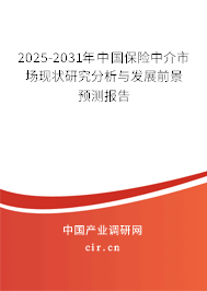 2025-2031年中國(guó)保險(xiǎn)中介市場(chǎng)現(xiàn)狀研究分析與發(fā)展前景預(yù)測(cè)報(bào)告 2025-2031年中國(guó)保險(xiǎn)中介市場(chǎng)現(xiàn)狀研究分析與發(fā)展前景預(yù)測(cè)報(bào)告