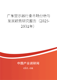 廣東顯示器行業(yè)市場分析與發(fā)展趨勢研究報告(2025-2031年) 廣東顯示器行業(yè)市場分析與發(fā)展趨勢研究報告(2025-2031年)