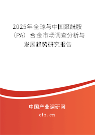 2025年全球與中國聚酰胺（PA）合金市場調(diào)查分析與發(fā)展趨勢研究報(bào)告