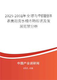 2025-2031年全球與中國(guó)固體表面廚房水槽市場(chǎng)現(xiàn)狀及發(fā)展前景分析 2025-2031年全球與中國(guó)固體表面廚房水槽市場(chǎng)現(xiàn)狀及發(fā)展前景分析