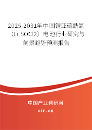 2025-2031年中國鋰亞硫酰氯(Li SOCl2)電池行業(yè)研究與前景趨勢預(yù)測報告 2025-2031年中國鋰亞硫酰氯(Li SOCl2)電池行業(yè)研究與前景趨勢預(yù)測報告