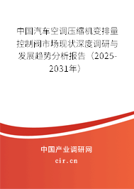 中國汽車空調(diào)壓縮機(jī)變排量控制閥市場現(xiàn)狀深度調(diào)研與發(fā)展趨勢分析報(bào)告（2025-2031年）